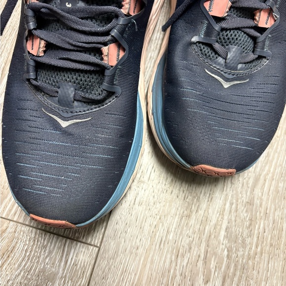 Hoka One One Women's Dark Blue and Peach Athletic Shoes - Picture 11 of 15